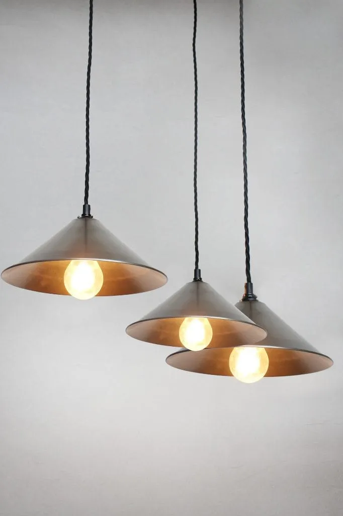 Cone 3 Light Gooseneck Pendant Light