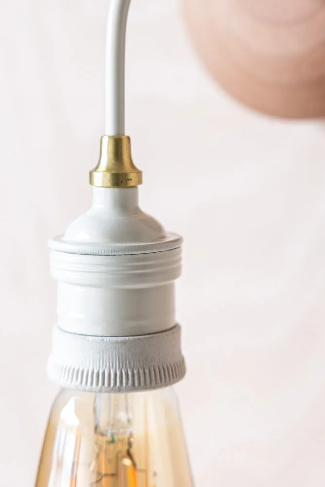 Cream Metal & Wood Wall Light