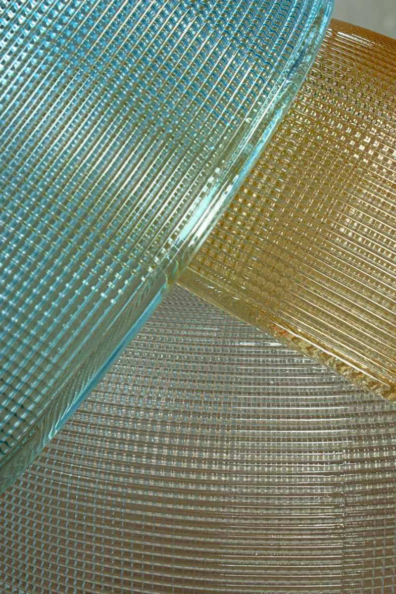 Crosshatch Glass Wood Wall Light