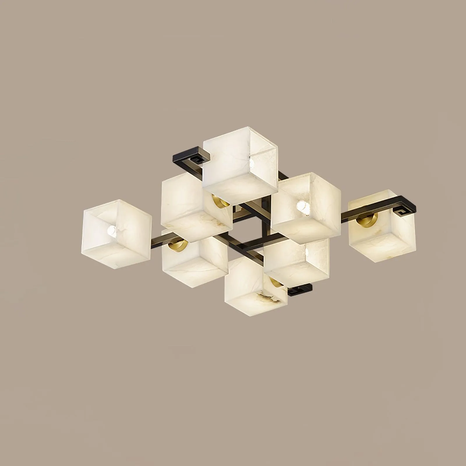 Cubist Alabaster Cluster Ceiling Lamp