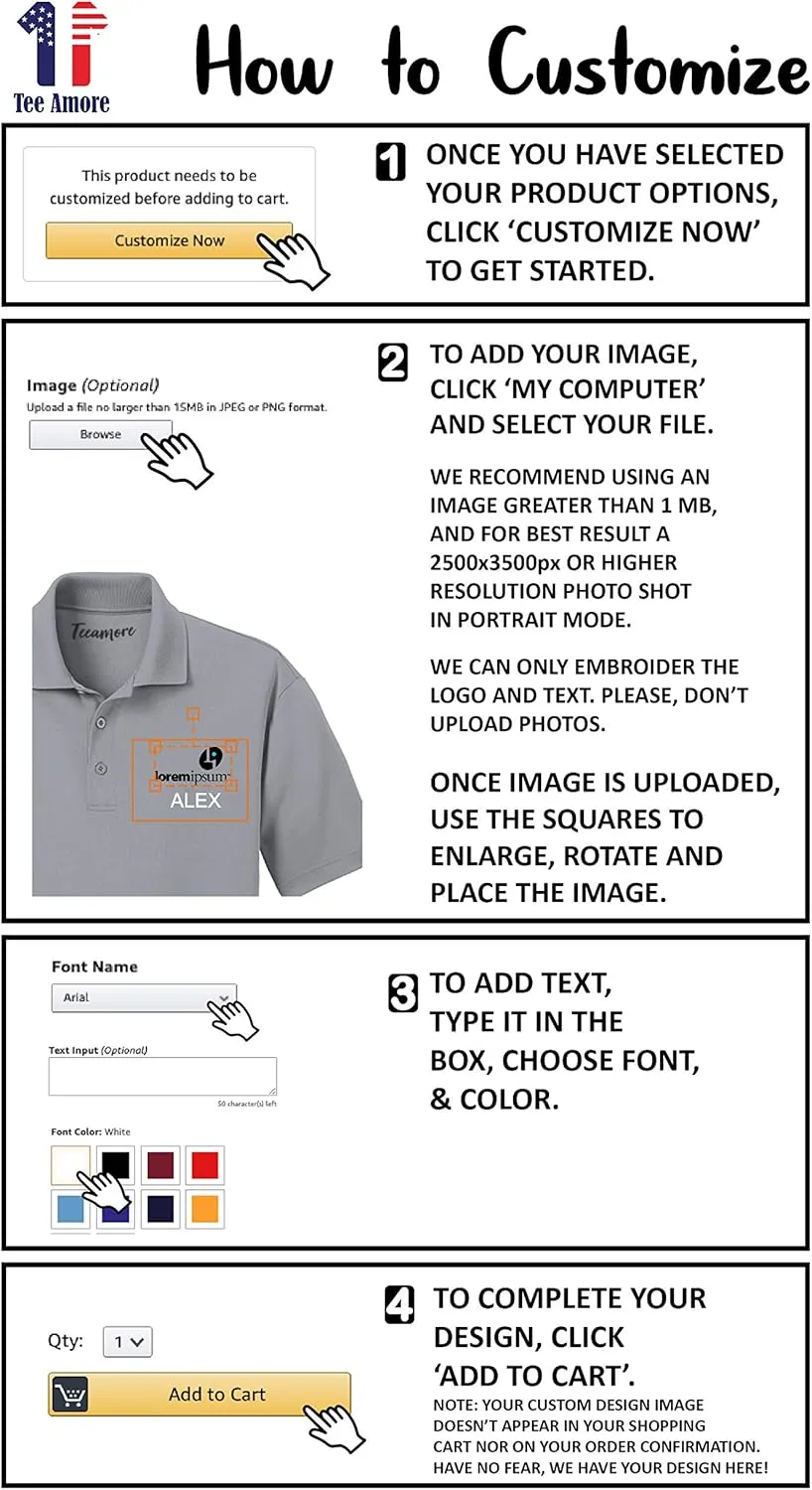 Custom Embroidered Long Sleeve Polo Shirts for Men Personalized Embroidery Text