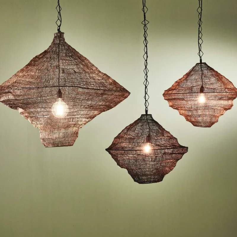 Diamond Crochet Wire Pendant Light