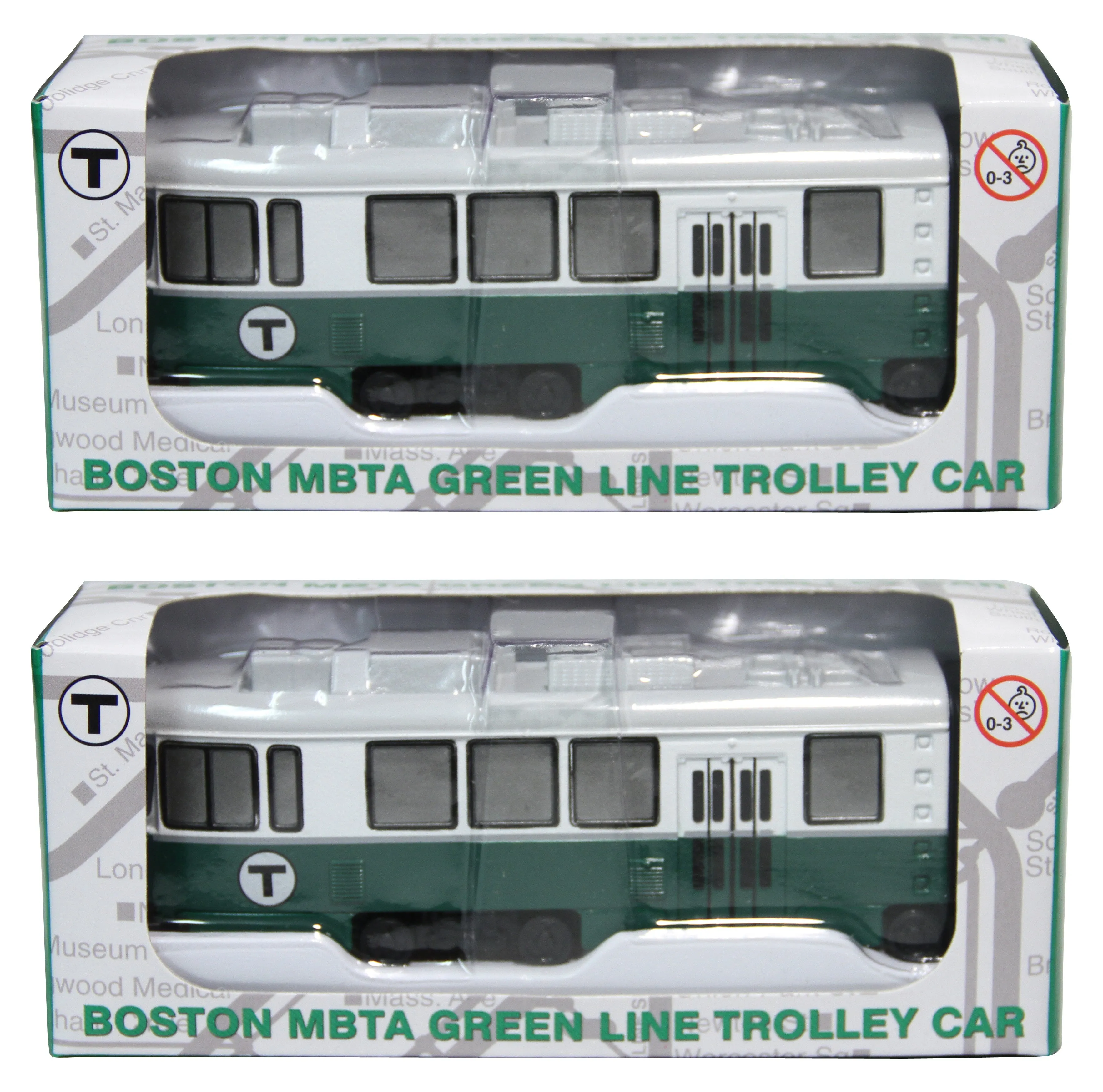Double MBTA Die Cast Green Line Light Rail Vehicle (LRV/Trolley)