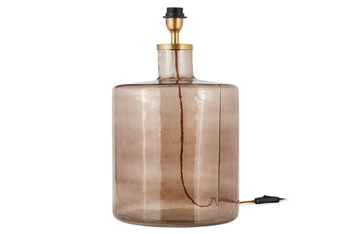 Edina Recycled Glass Table Lamp - Smoke Brown - Large