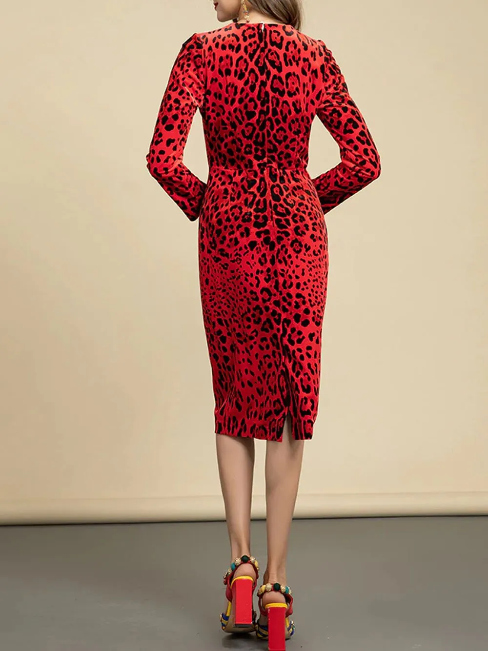ELOISE Leopard Midi Dress