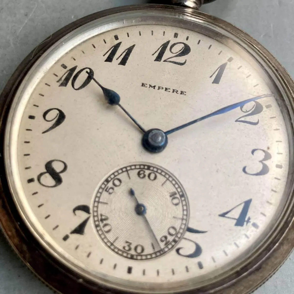 Empire Pocket Watch Antique Coin Silver 43mm Vintage