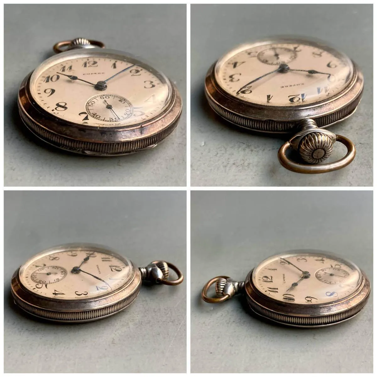 Empire Pocket Watch Antique Coin Silver 43mm Vintage
