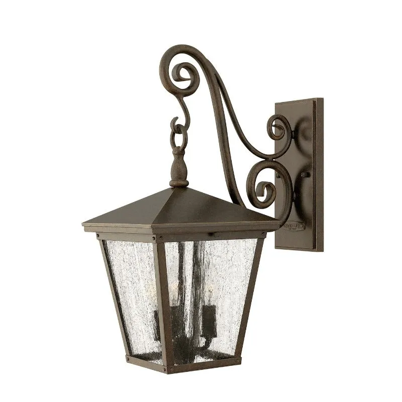 Exterior Bronze Scroll Arm Wall Light