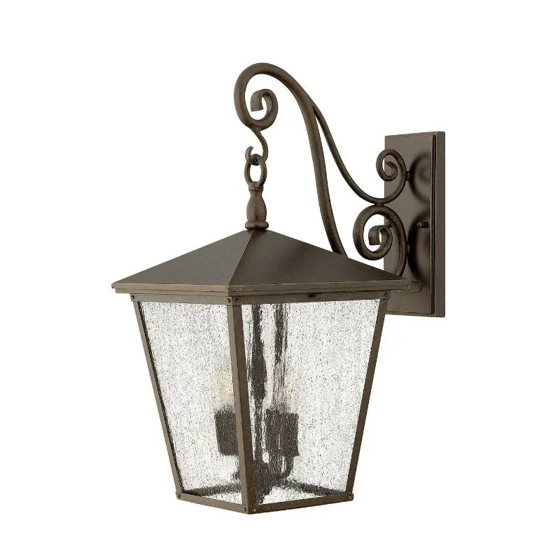 Exterior Bronze Scroll Arm Wall Light