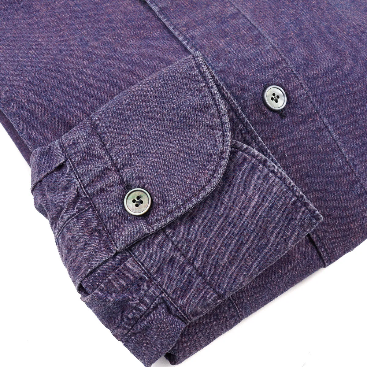 Finamore Overdyed Denim Cotton Shirt