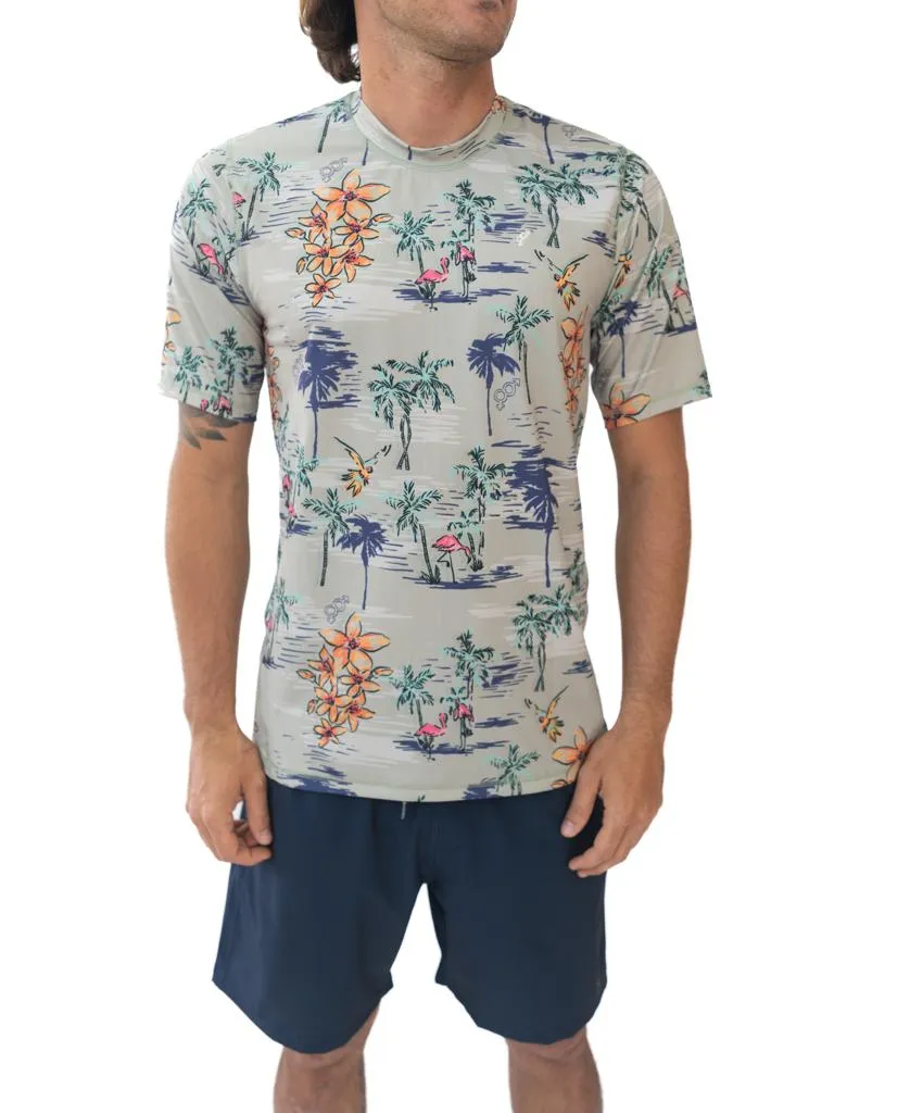 Flamingos S/S Rash Shirt | Sage