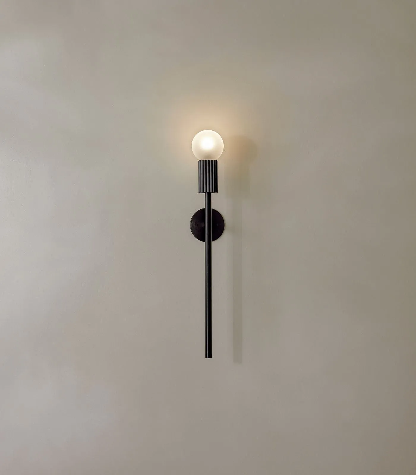 Fluted Brushed Black Wall Light | Attalos