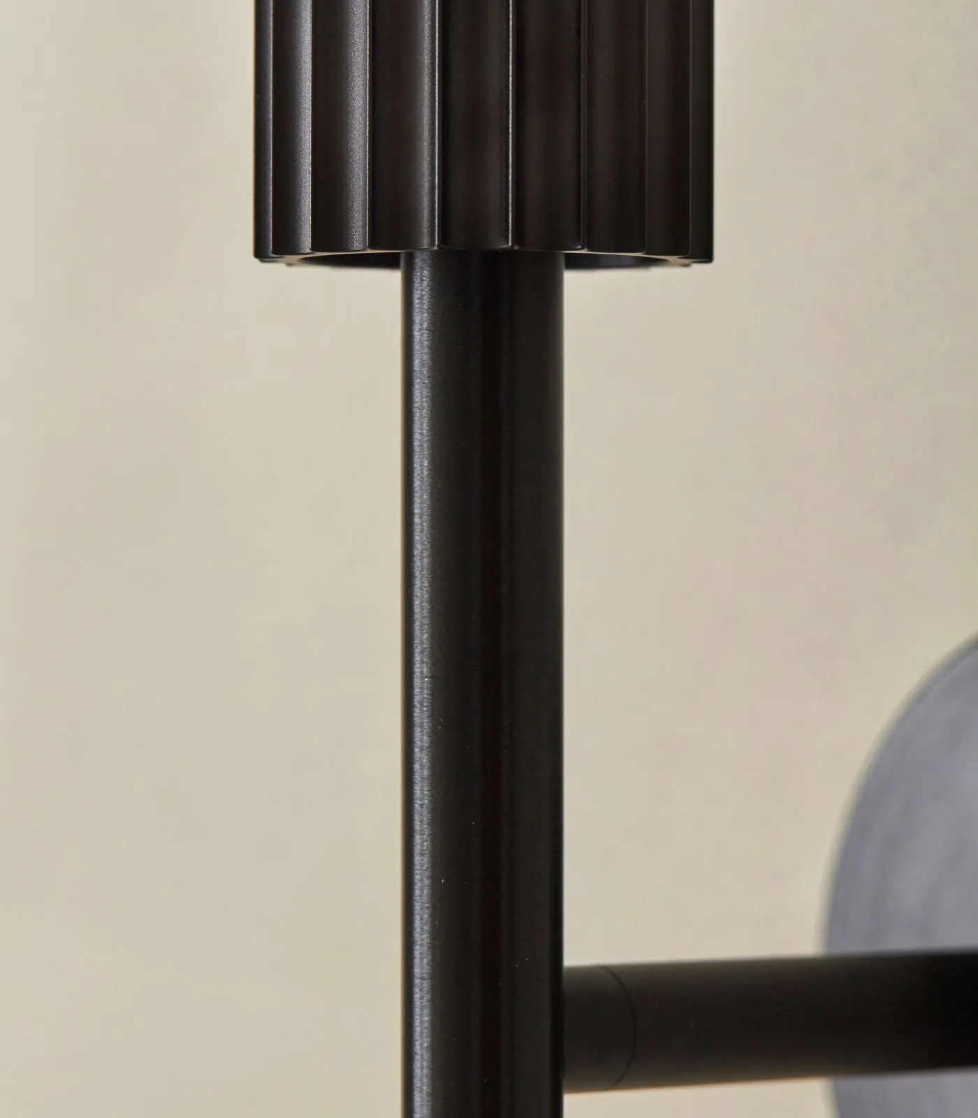 Fluted Brushed Black Wall Light | Attalos