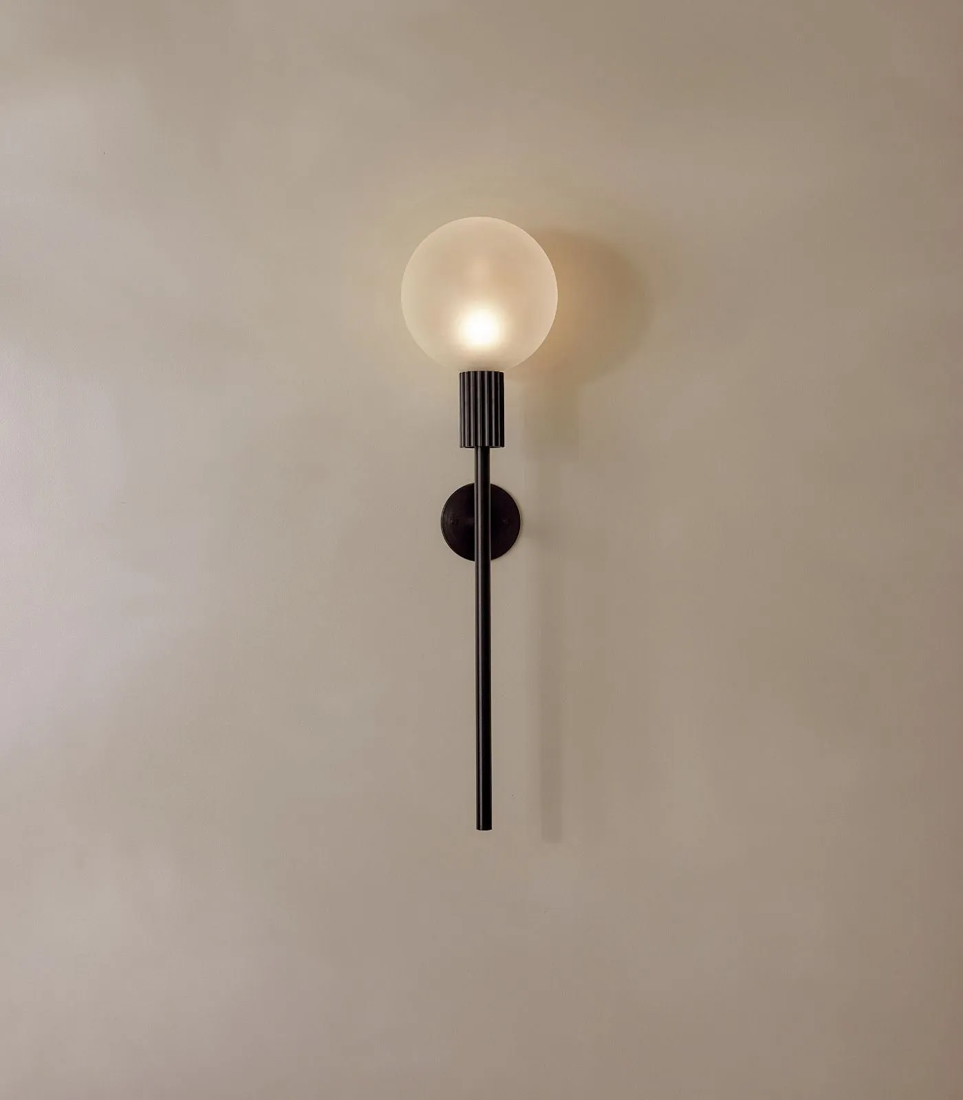 Fluted Brushed Black Wall Light | Attalos