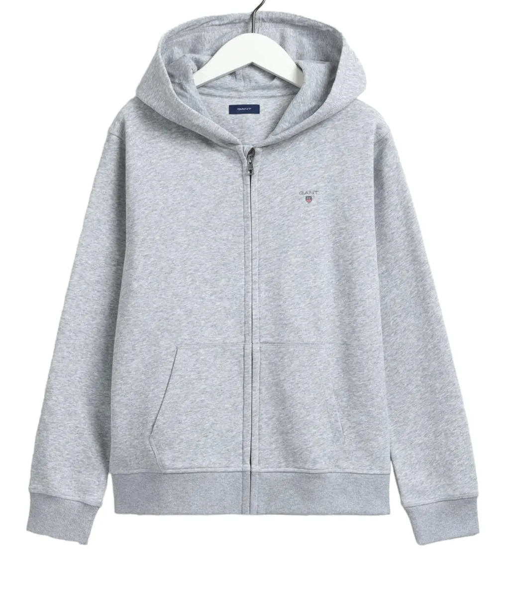 Gant - Grey original full zip hoodie, 9yrs - 16yrs