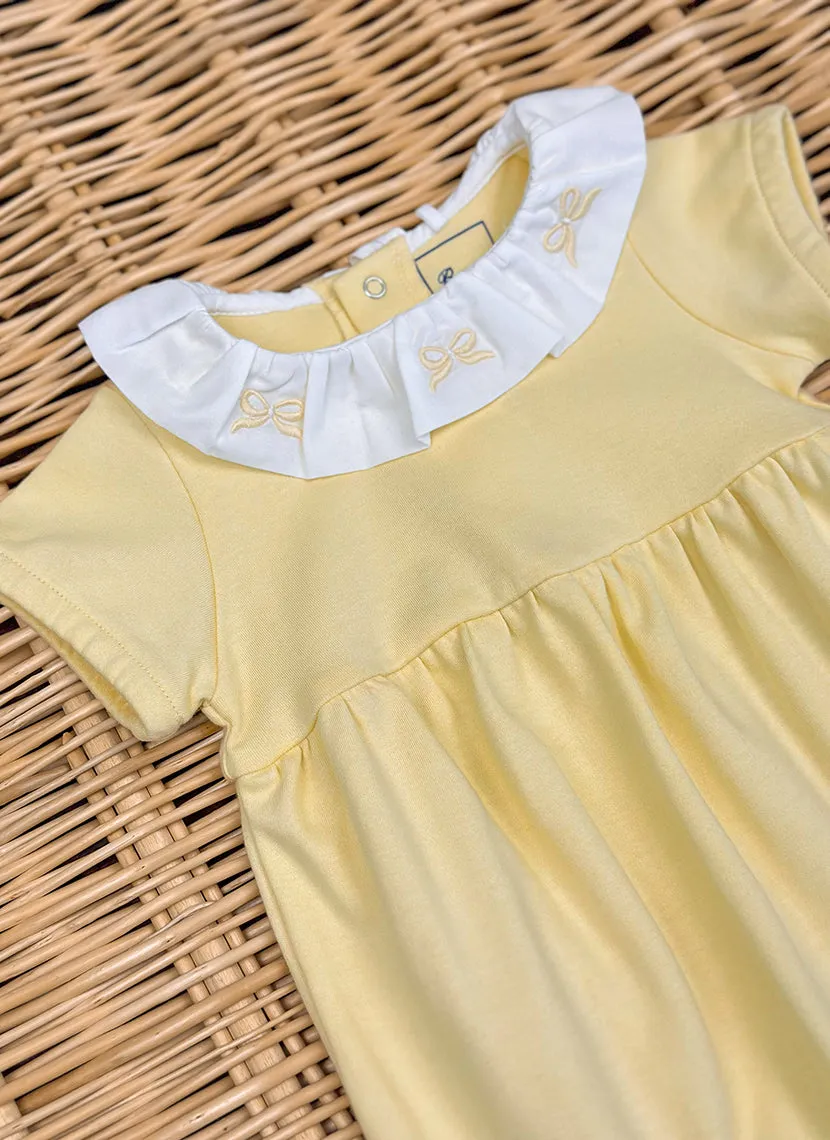 Girly Jersey romper with embroidered bows