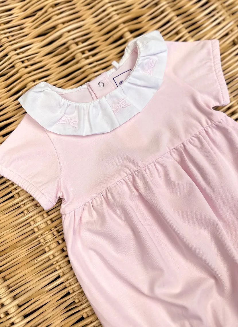 Girly Jersey romper with embroidered bows
