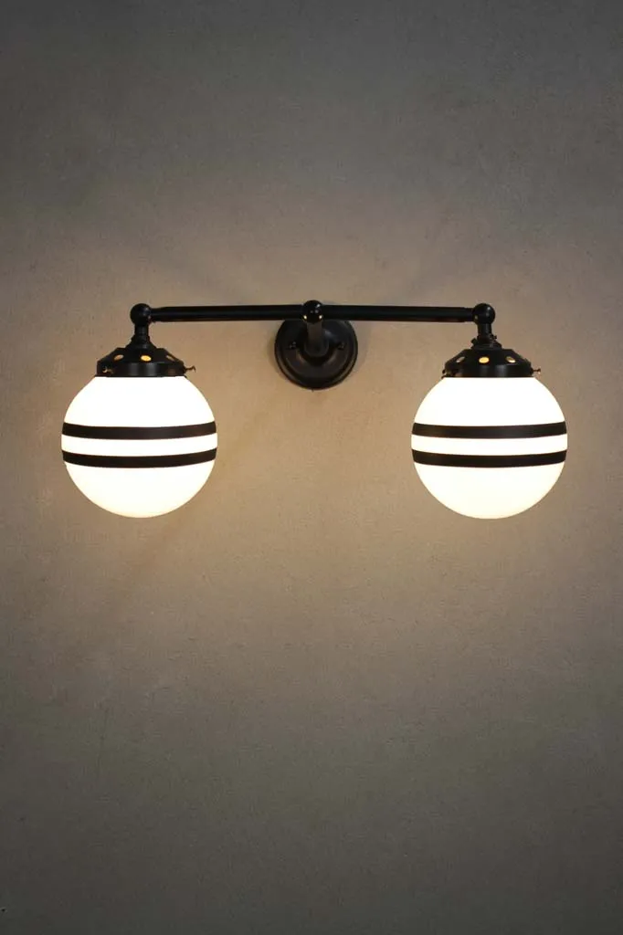 Glass Ball Double Swivel Arm Wall Light