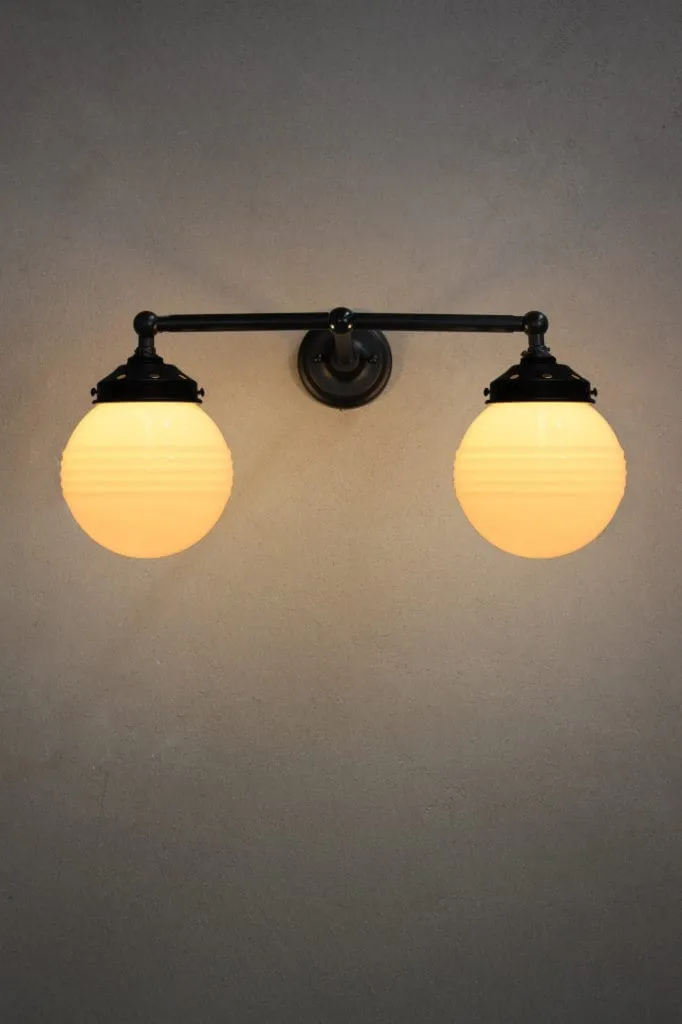 Glass Ball Double Swivel Arm Wall Light