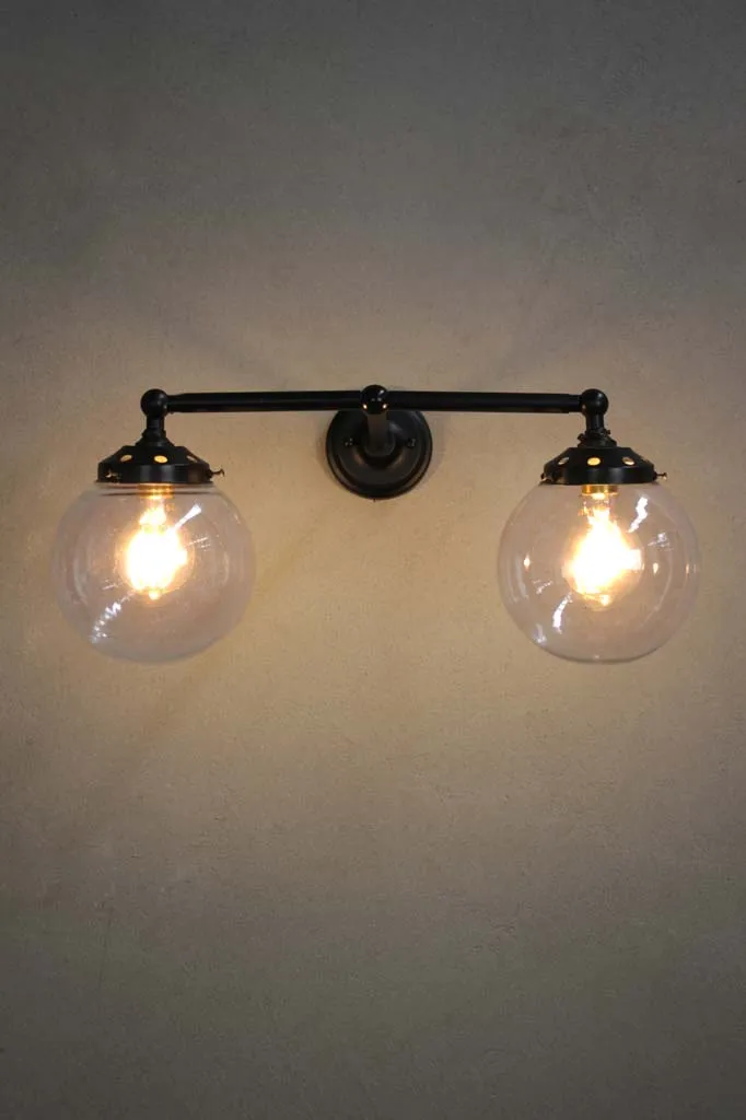 Glass Ball Double Swivel Arm Wall Light