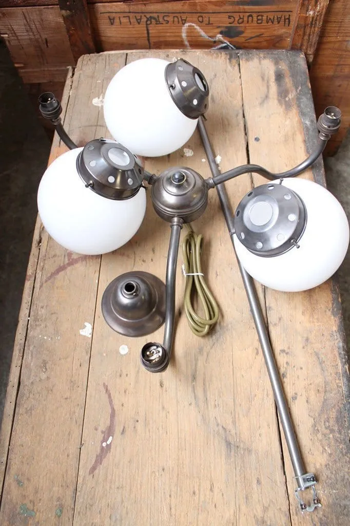 Glass Ball Gooseneck Glass Chandelier