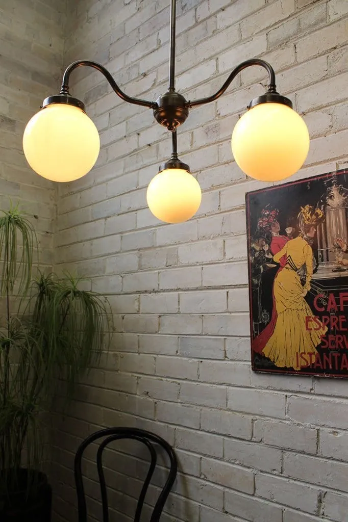 Glass Ball Gooseneck Glass Chandelier