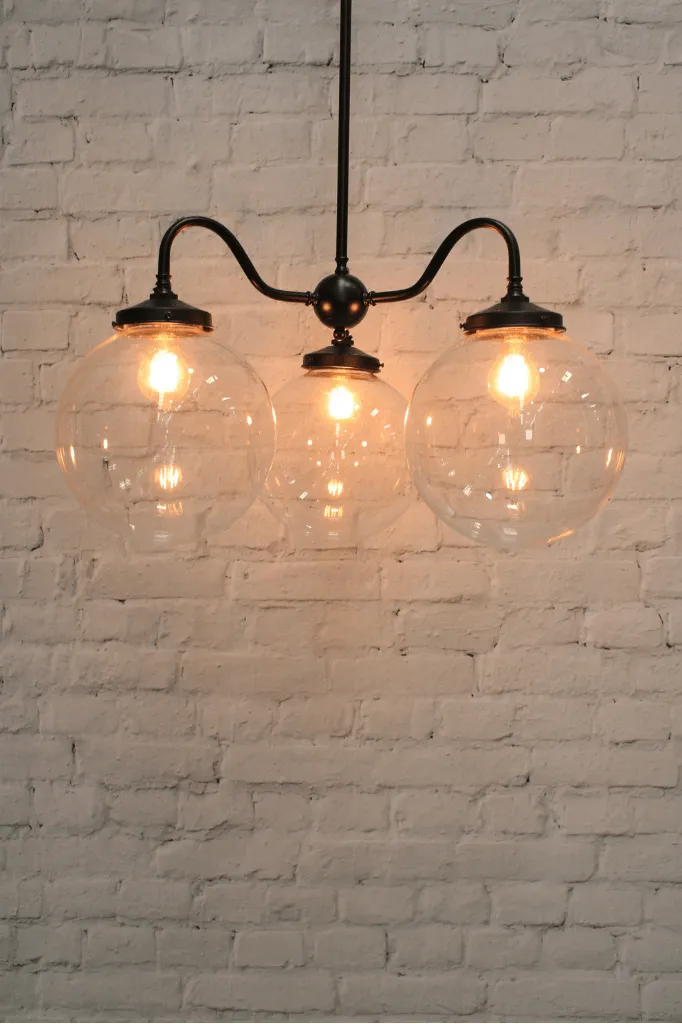 Glass Ball Gooseneck Glass Chandelier