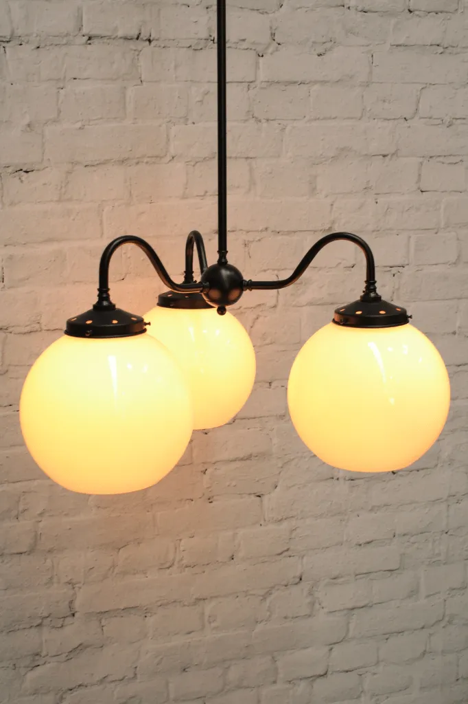 Glass Ball Gooseneck Glass Chandelier