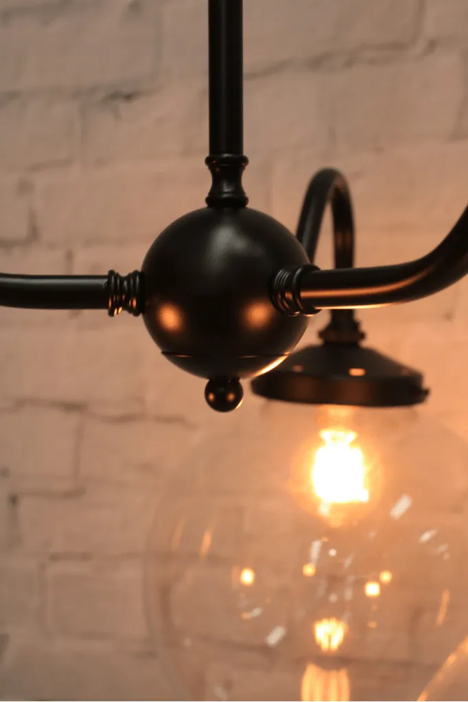 Glass Ball Gooseneck Glass Chandelier