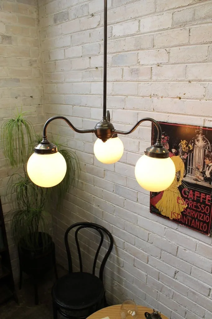 Glass Ball Gooseneck Glass Chandelier