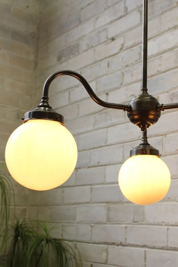 Glass Ball Gooseneck Glass Chandelier