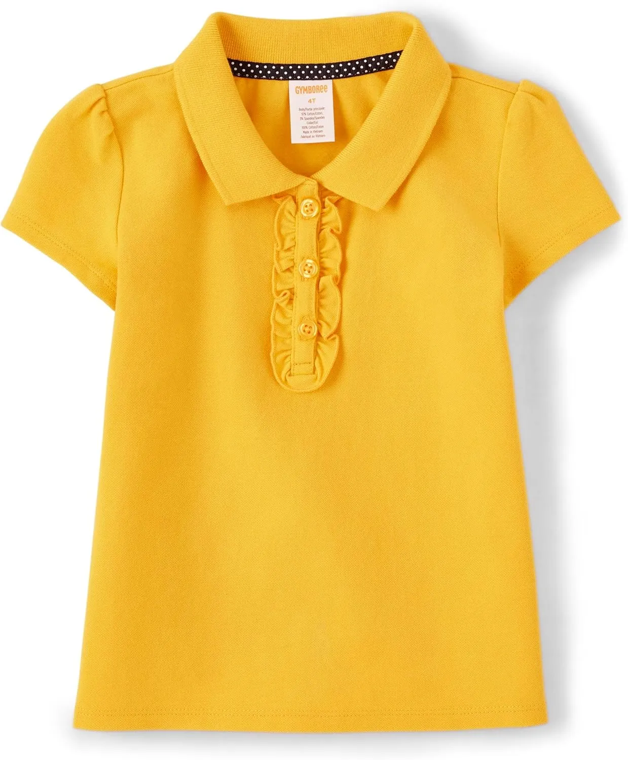 Gymboree Girls' and Toddler Short Sleeve Ruffle Polo Shirt Multipack