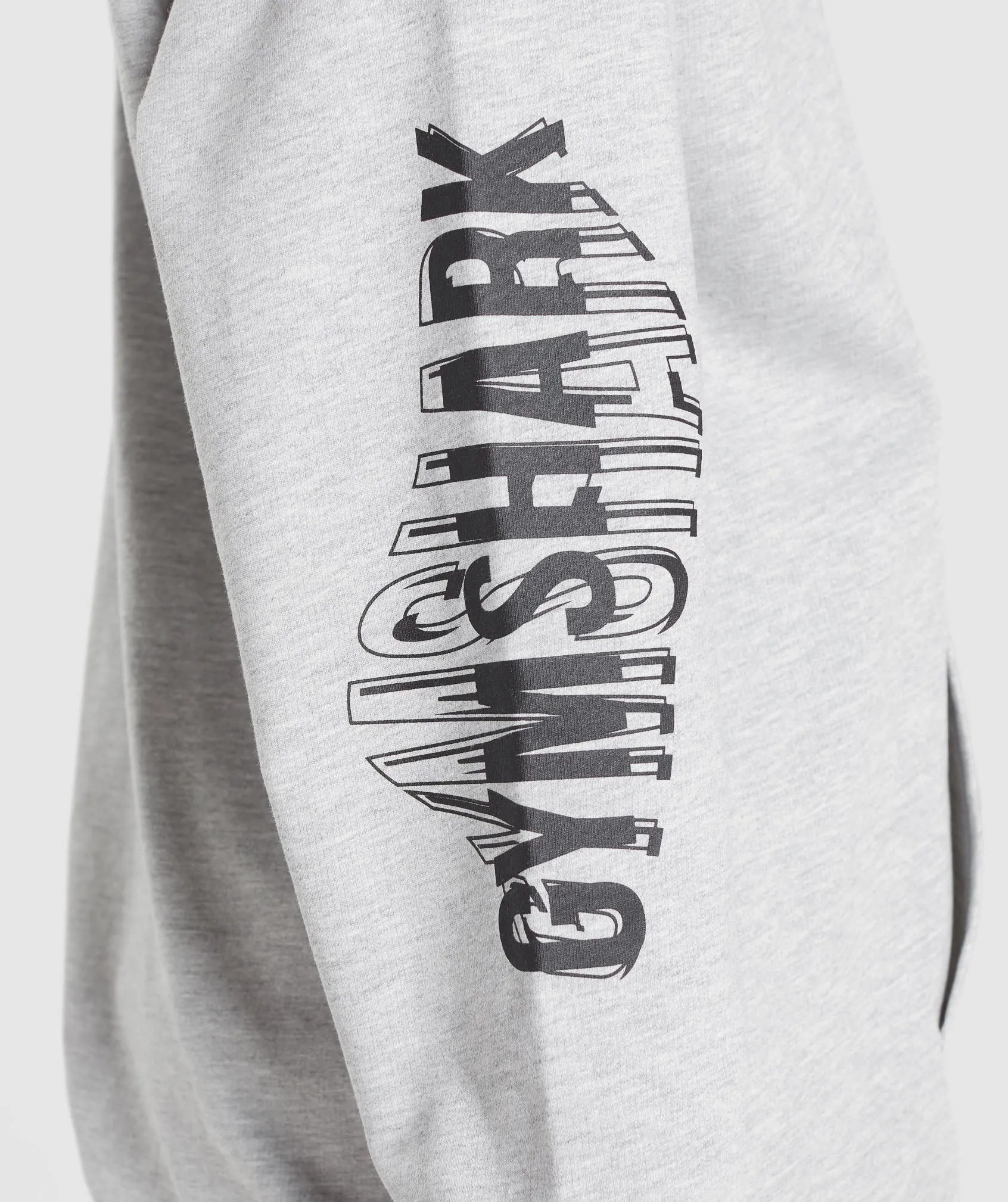 Gymshark Distort Graphic Hoodie - Light Grey Marl