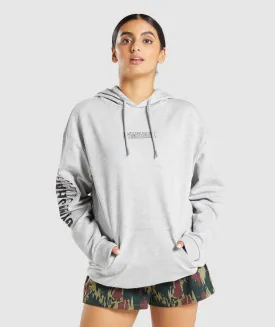 Gymshark Distort Graphic Hoodie - Light Grey Marl