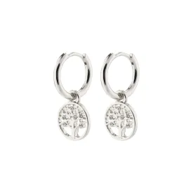 IBEN recycled tree-of-life hoop earrings silver-plated
