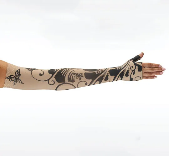 Juzo Soft Armsleeve w/ Silicone Band, Butterfly Flower Henna