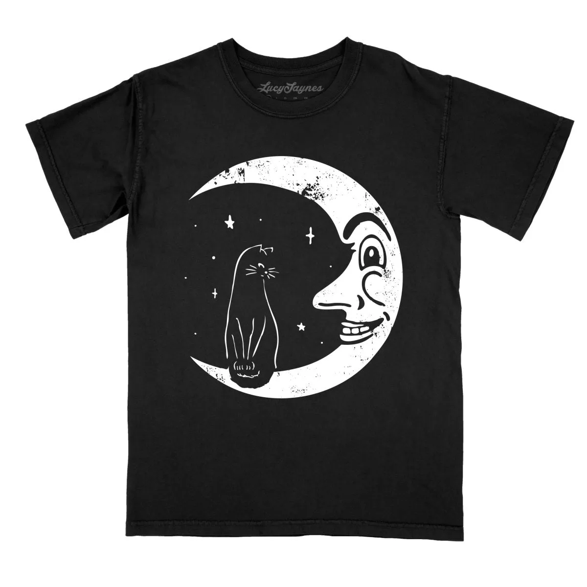 Kitty On The Moon Comfort Colors Tee