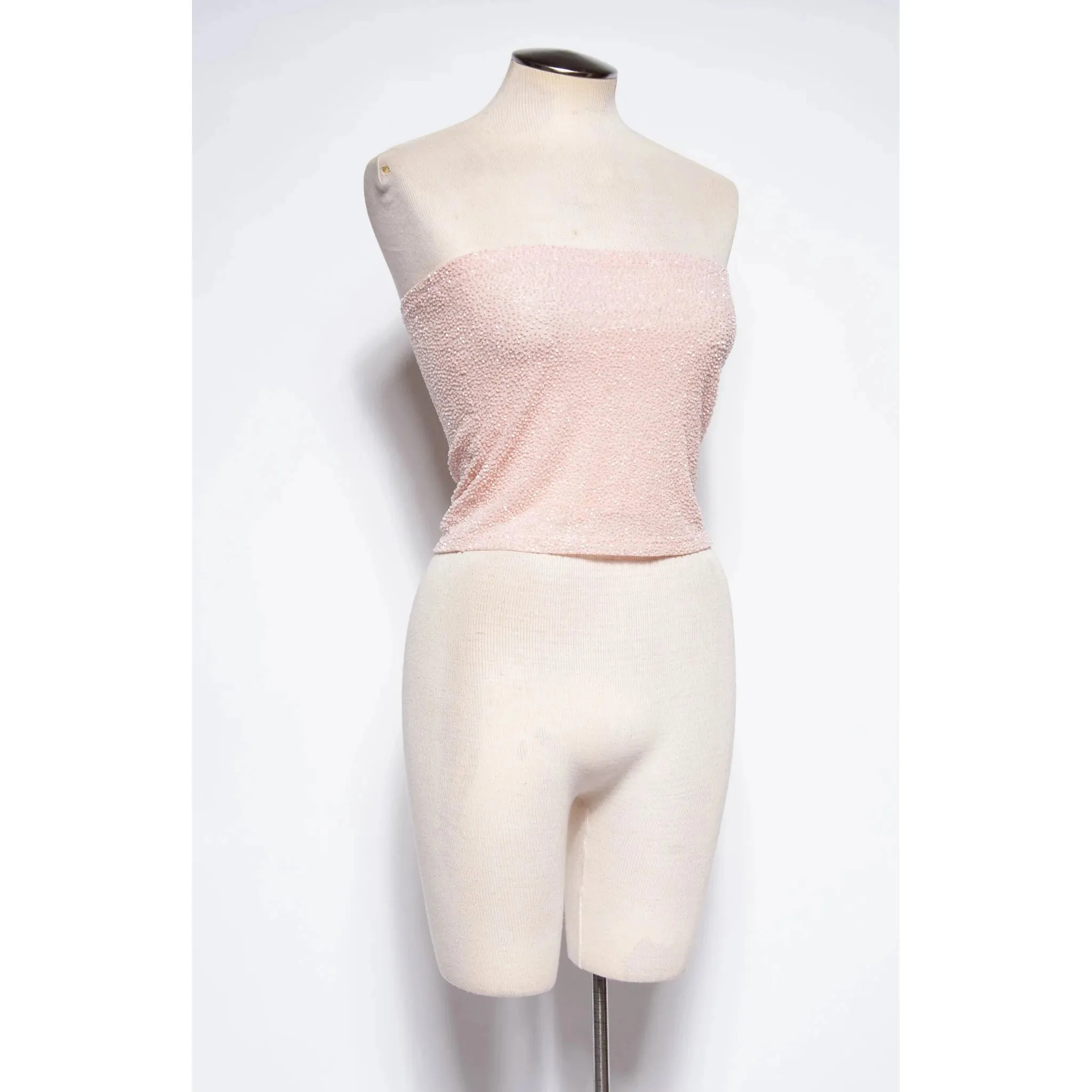 KRIZIA 90s/00 Pink Beaded Tube Top W Tags | S/M