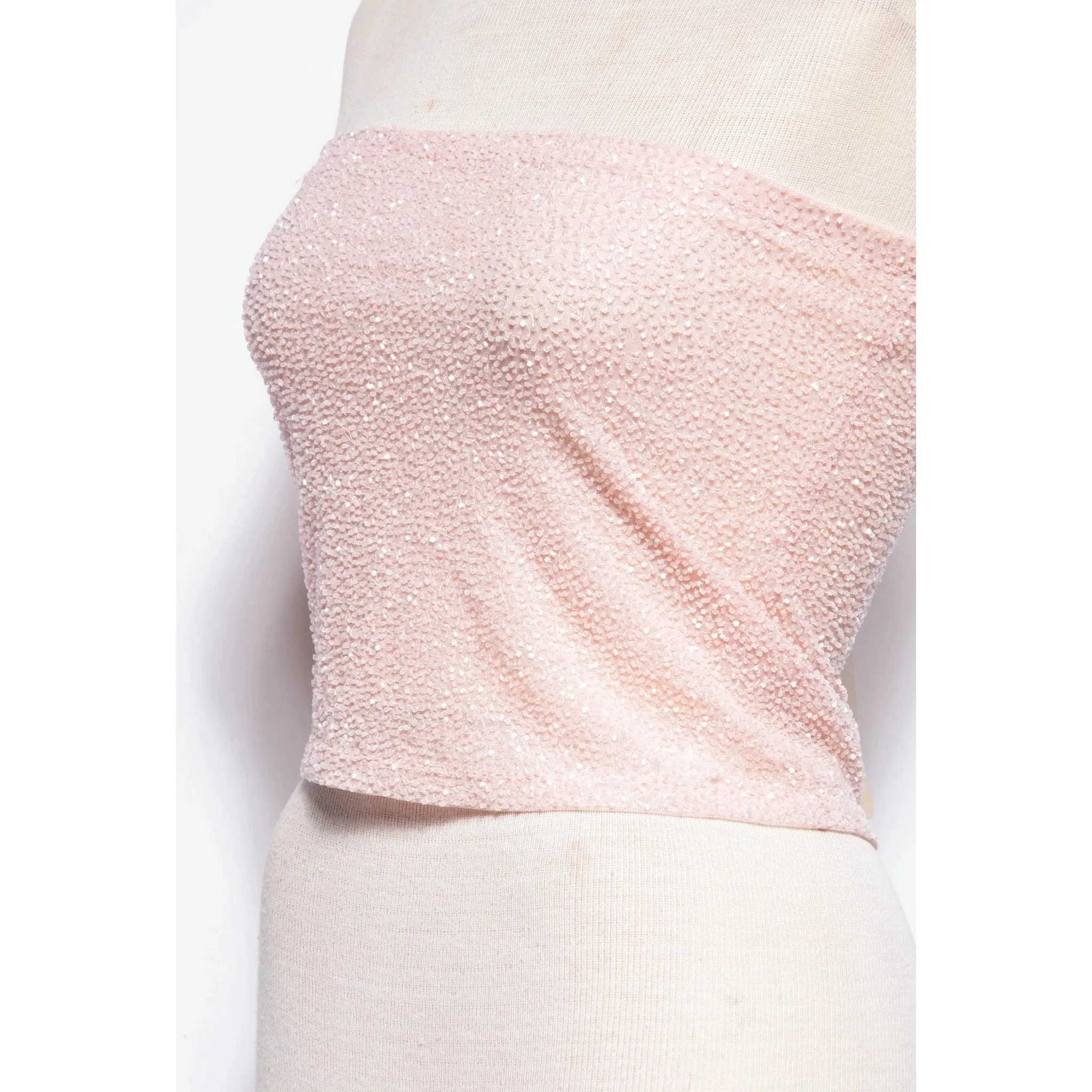 KRIZIA 90s/00 Pink Beaded Tube Top W Tags | S/M