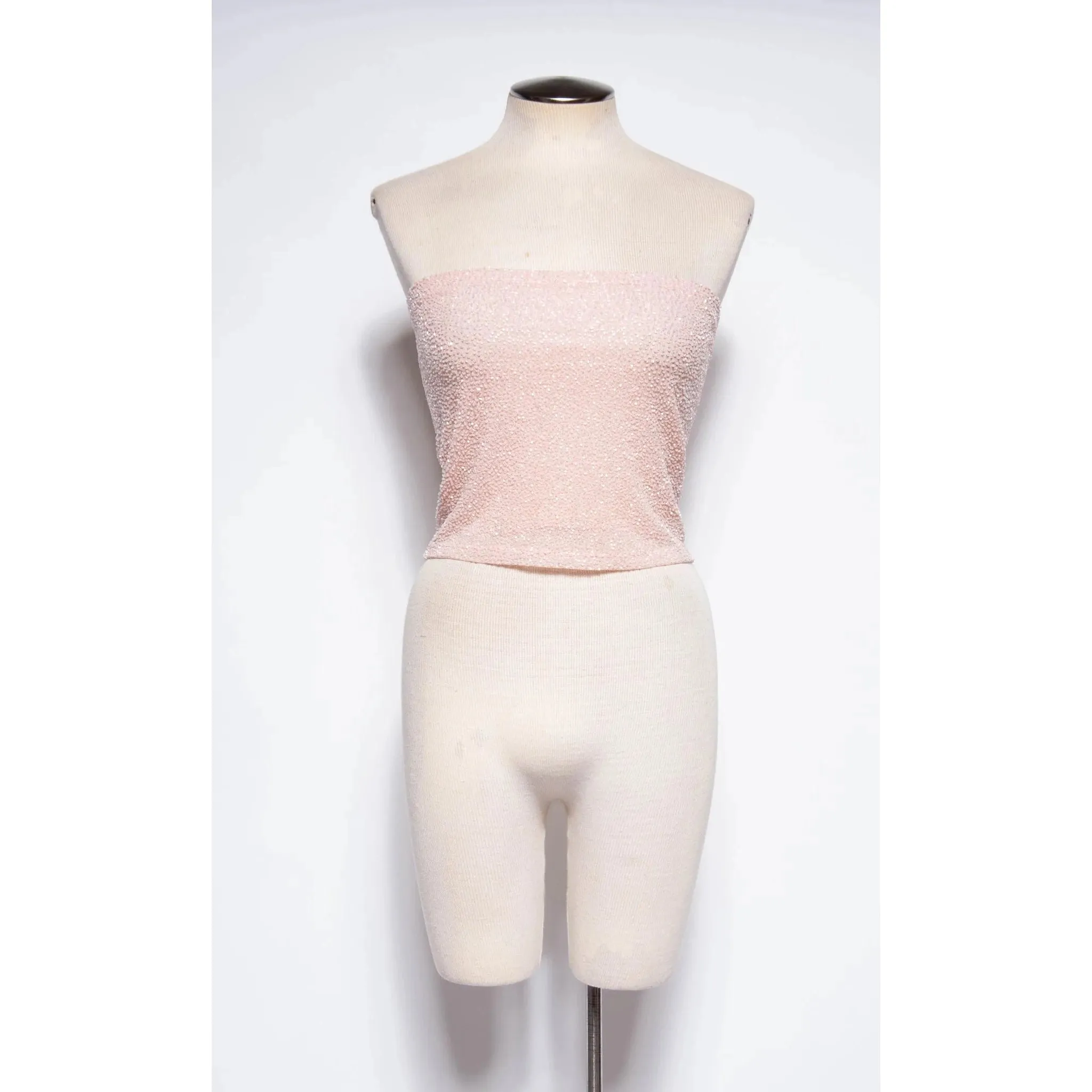 KRIZIA 90s/00 Pink Beaded Tube Top W Tags | S/M