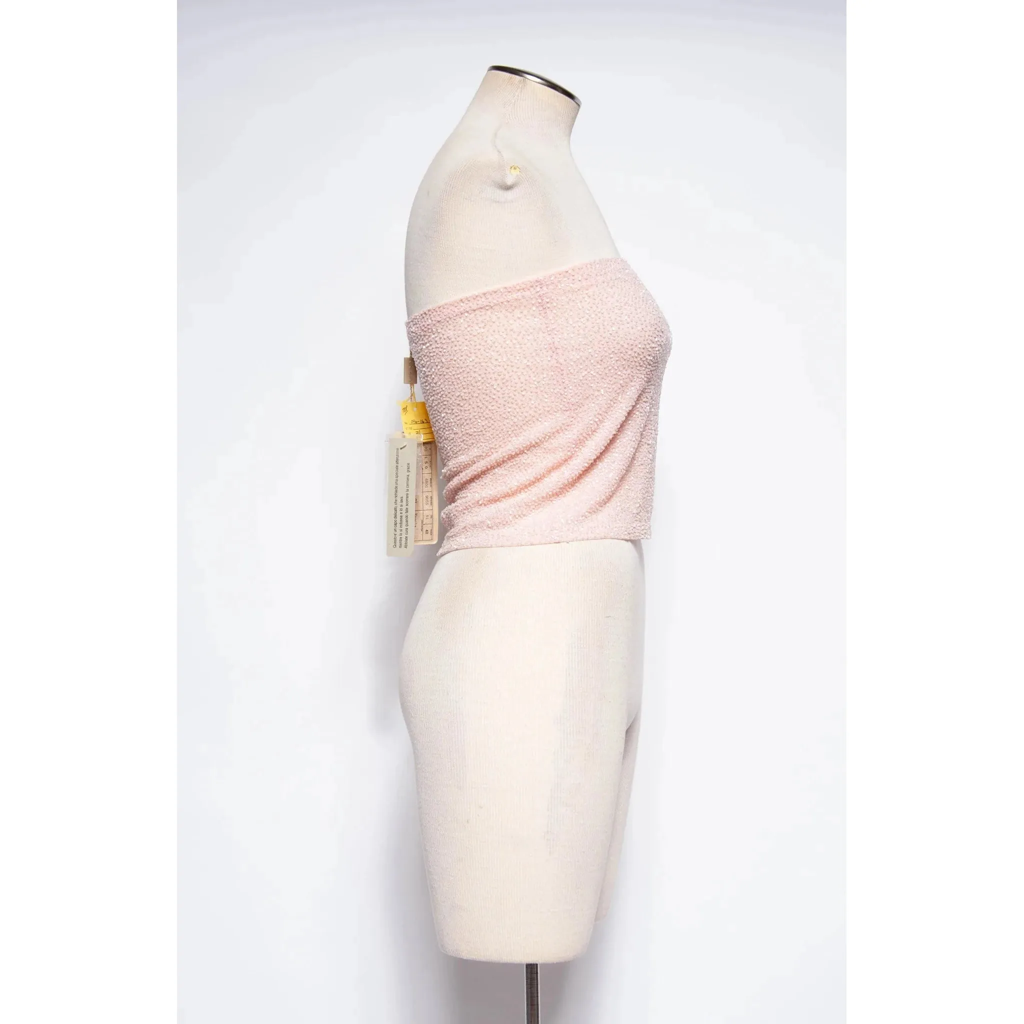 KRIZIA 90s/00 Pink Beaded Tube Top W Tags | S/M