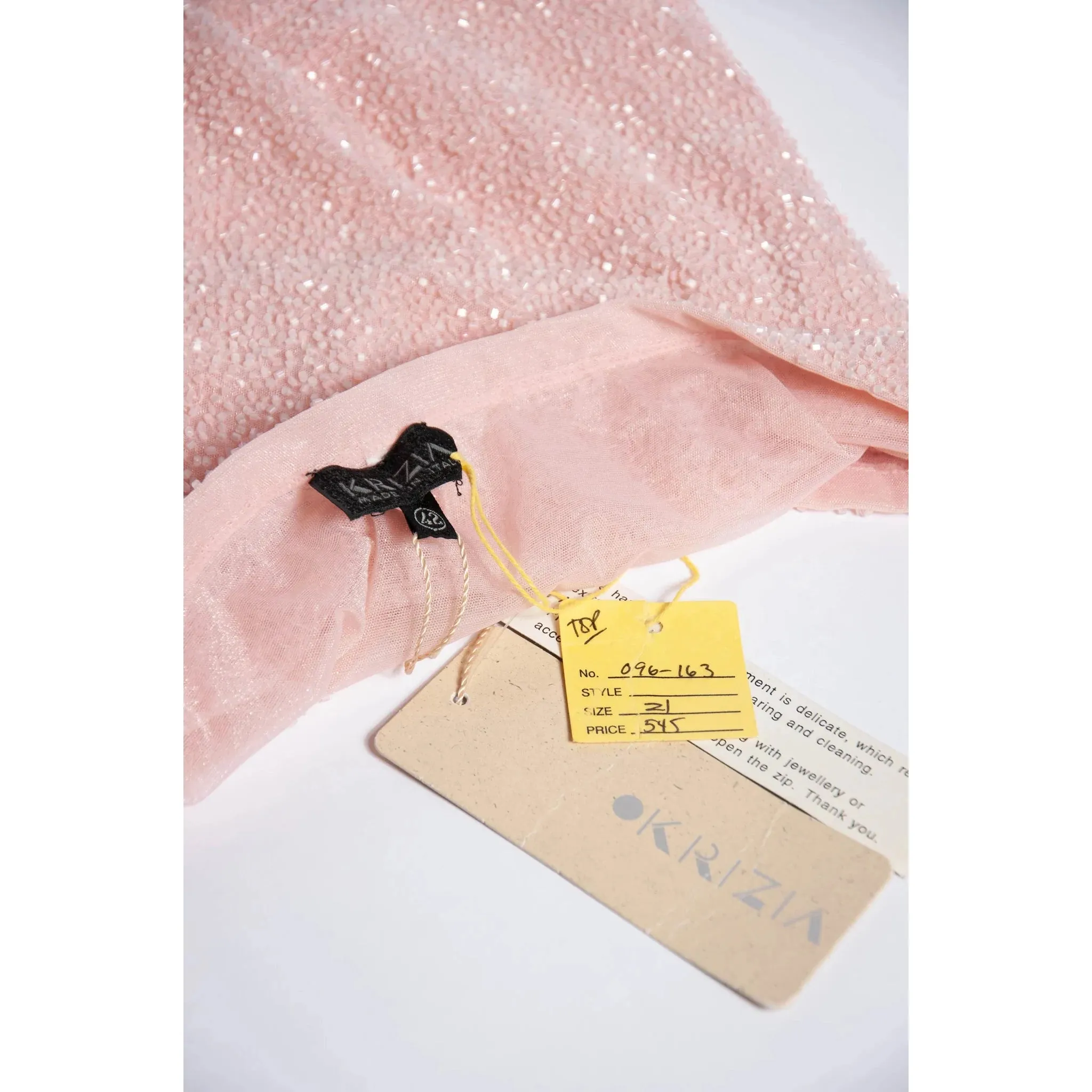 KRIZIA 90s/00 Pink Beaded Tube Top W Tags | S/M