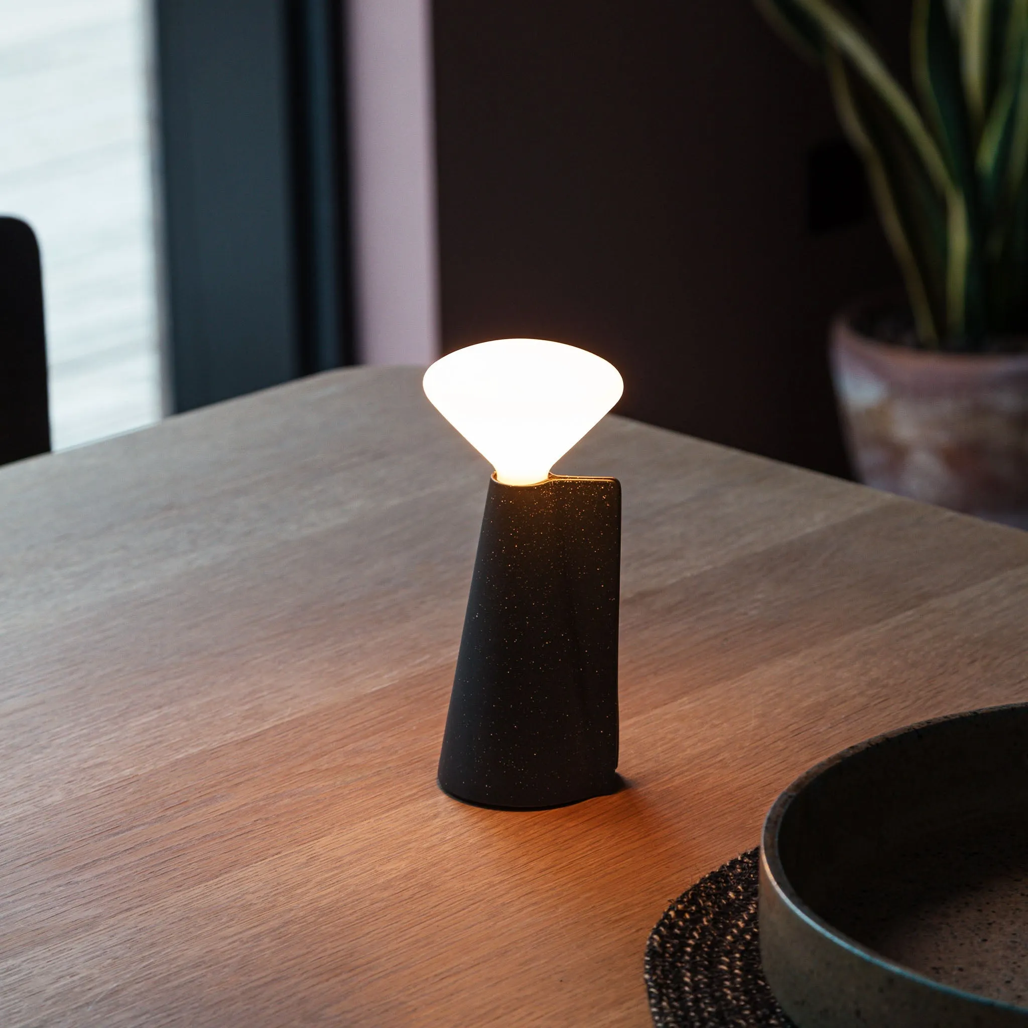 Mantle Portable Lamp in Granite Black - Set of 2