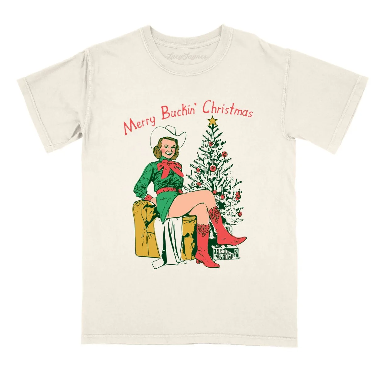 Merry Buckin' Christmas Comfort Colors Tee