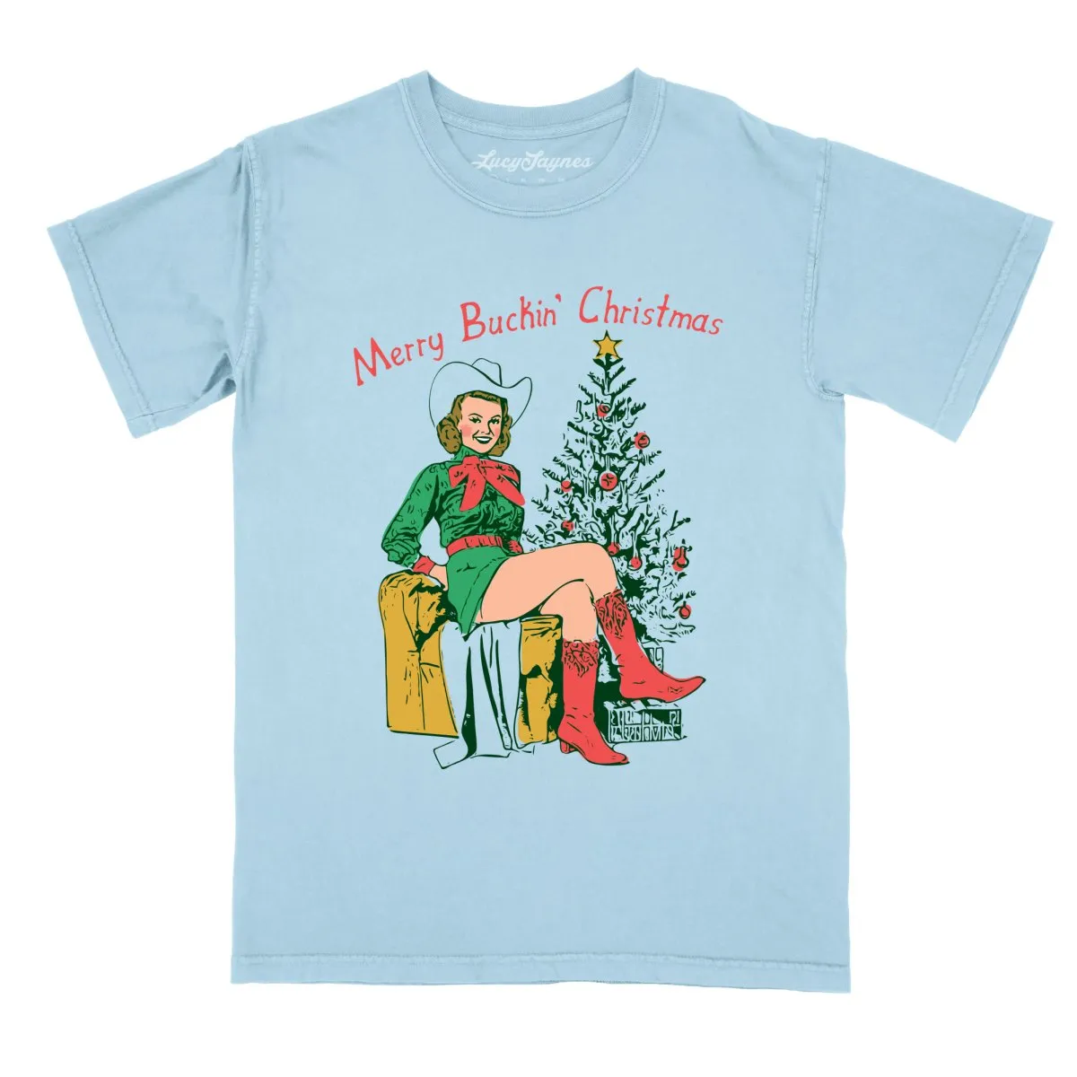Merry Buckin' Christmas Comfort Colors Tee