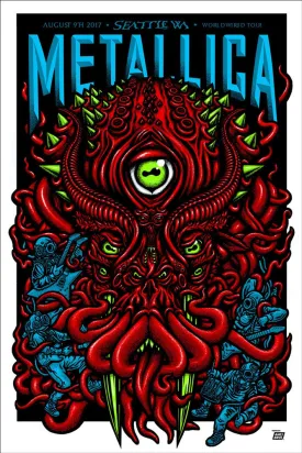 Metallica 2017 Seattle, WA  Century Link Field Poster- Tour Edition of 70