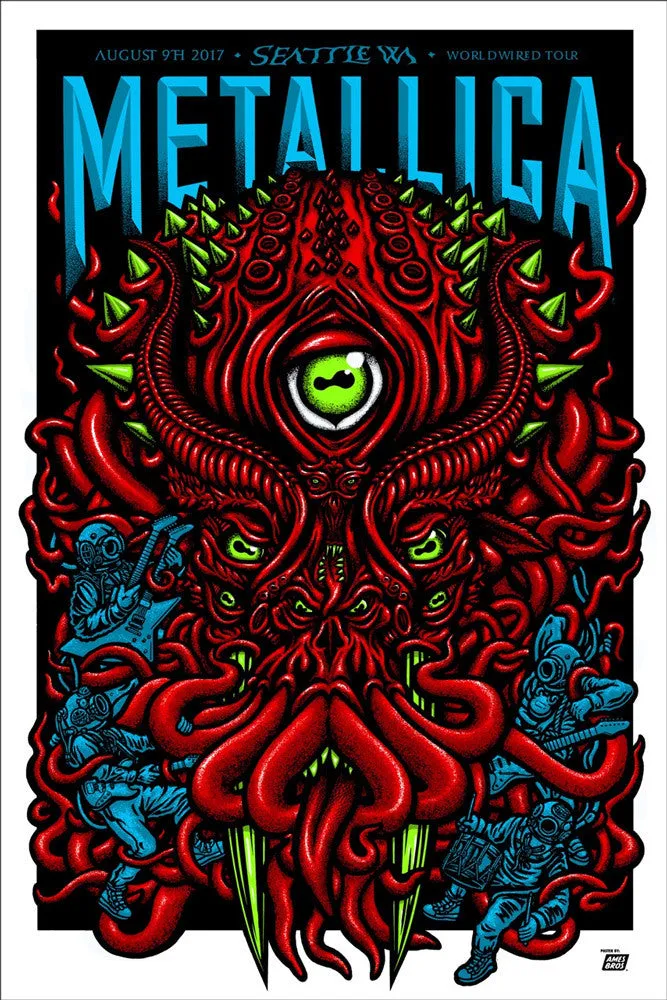Metallica 2017 Seattle, WA  Century Link Field Poster- Tour Edition of 70