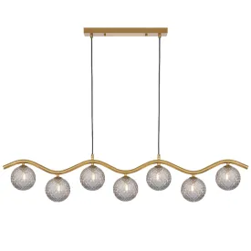 ORTON 7 LIGHT PENDANT ANTIQUE GOLD