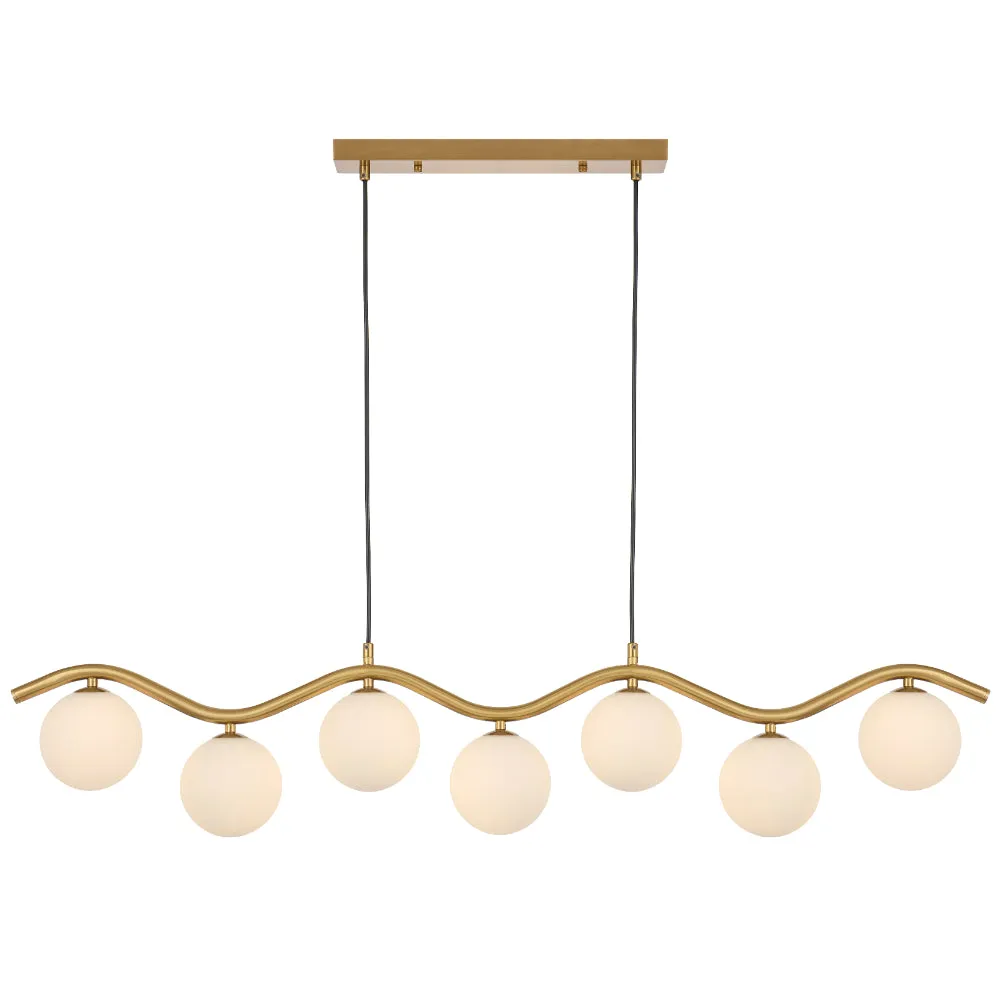 ORTON 7 LIGHT PENDANT ANTIQUE GOLD