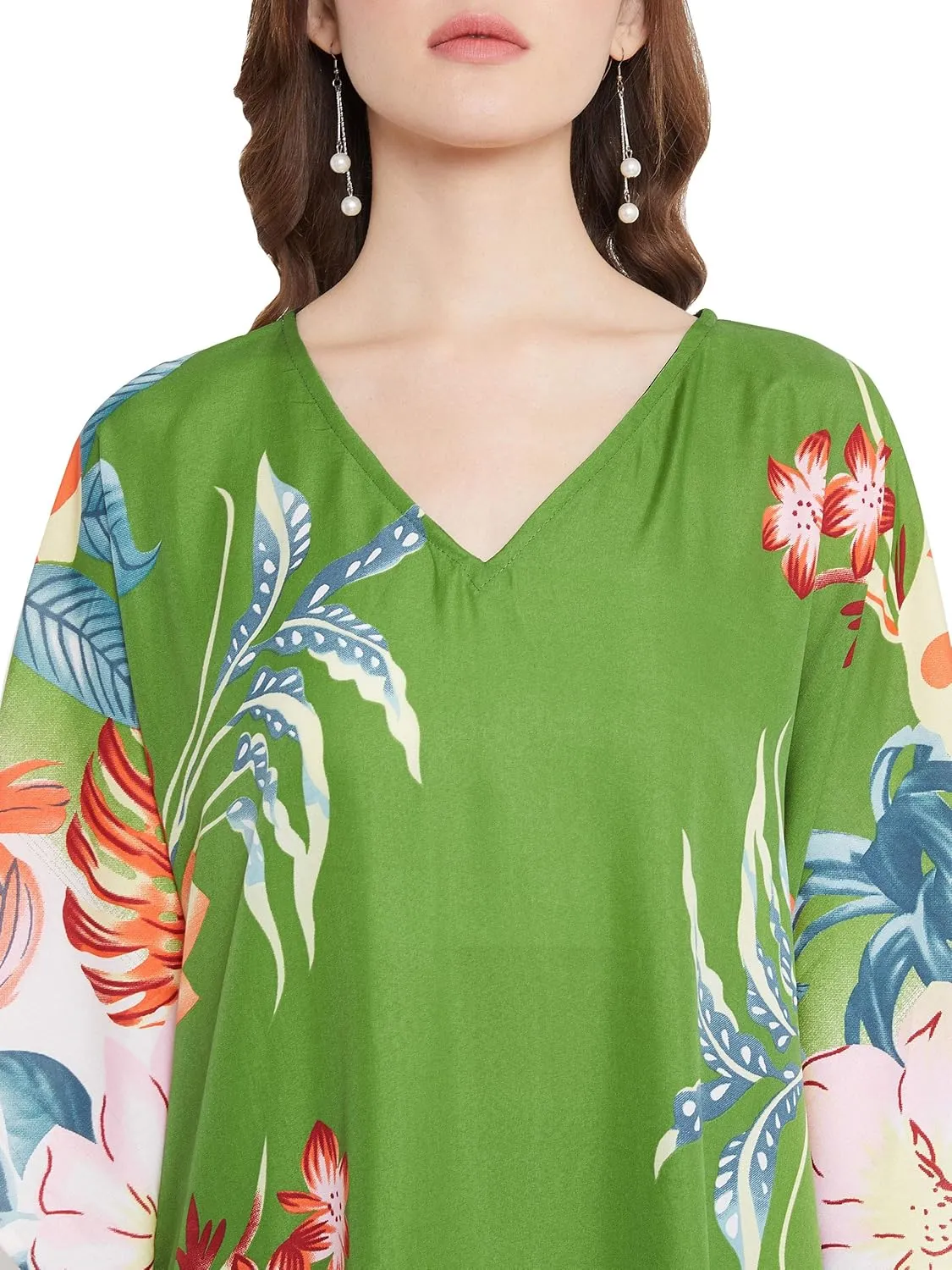 Oussum Women Long Maxi Plus Size Polyester Kaftan Caftan Gown Beach Party Casual Dress